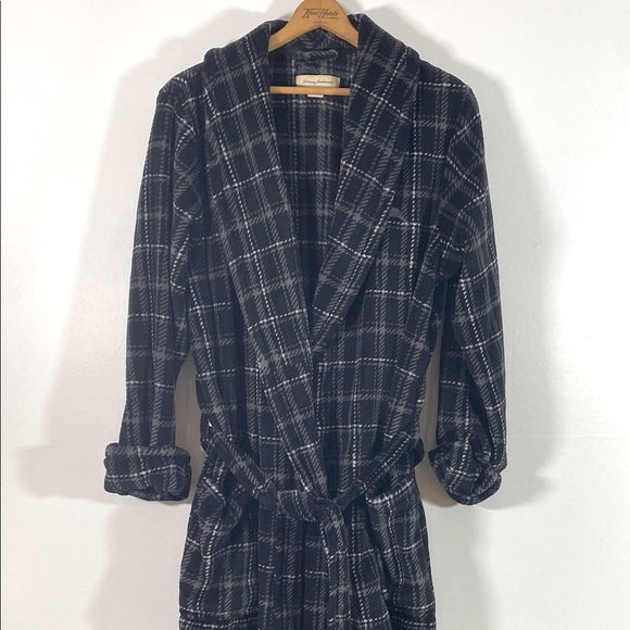 Tommy Bahama Plaid Fleece Bathrobe with Belt Size Small - Picture 1 of 6